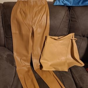 Zara leggings + skirt leather bundle
